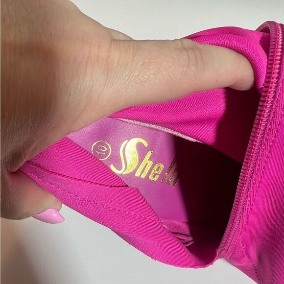 🩷 SHEIN fuchsia pink pointy high heel zip midcalf sock boots booties size 10 - Picture 9 of 11